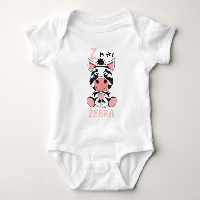 "Är Z för den SEBRA" barnskjortan Tee Shirt (Framsida)
