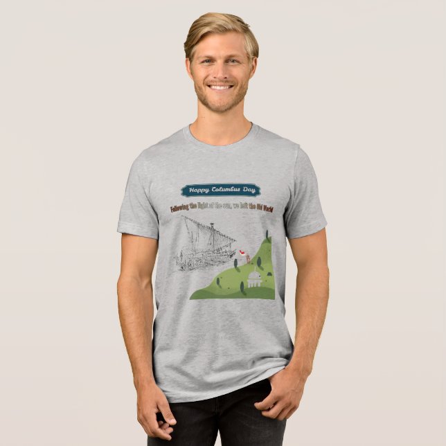 Ära åt Columbus atletisk grå T Shirt (Framsida Full)