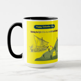 Ära åt Columbus gul Mugg