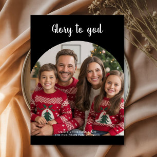 Ära åt Gud jul familjefoto Julkort