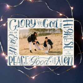 Ära åt Gud Vattenfärg Pensel Bokstav Julkort