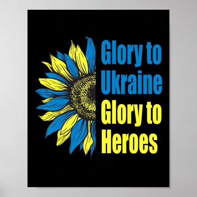 Ära åt Ukraina Ära åt Hjältar Solfrö U Poster (Framsidan)