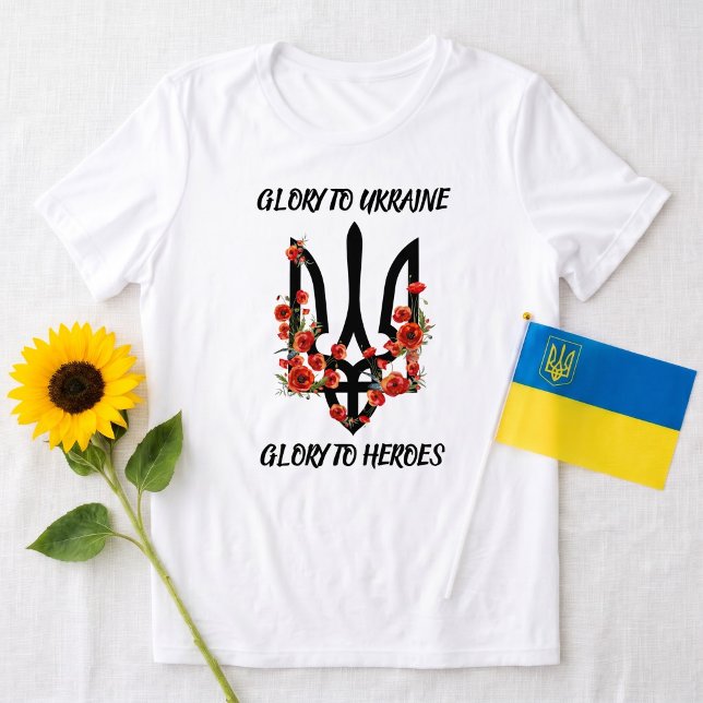 Ära åt UKRAINE. Ära åt Hjältar. Tryzub. T Shirt (Skapare uppladdad)