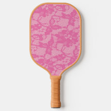 Ära För Bruden Rosa Spets Tryck Pickleball Paddle