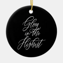 Ära i de högsta religiösa jul svart rund julgransprydnad keramik