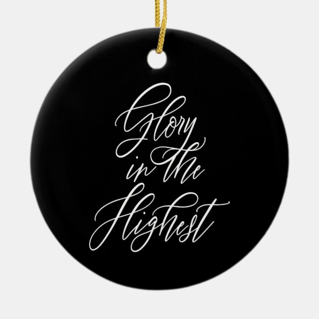 Ära i de högsta religiösa jul svart rund julgransprydnad keramik (Framsidan)