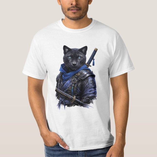 Ära i varje slag – Black Panther Samurai T Shirt (Framsida)