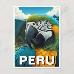 Ara macao (Peru Macaw på engelska) heter på svensk Vykort