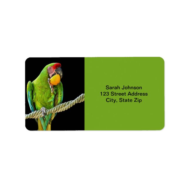 Ara Militaris Grönt Parrot Adressetikett (Framsidan)