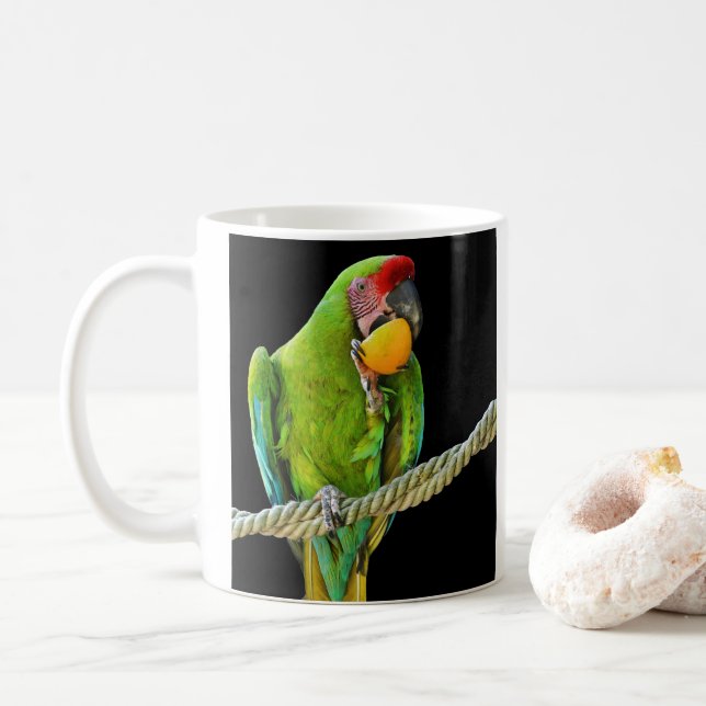 Ara Militaris Grönt Parrot Kaffemugg (Med munk)