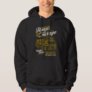 Ära och Mod Brandman Brandförsvaret Brandbil Hoodie