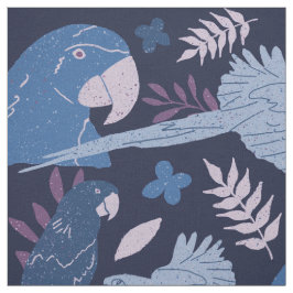 Ara Parrot Blue Rosa Tropical Mönster Tyg