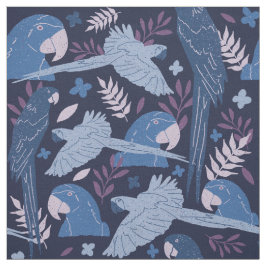 Ara Parrot Blue  Rosa Tropical Mönster Tyg