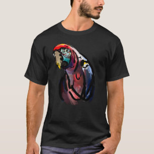 Ara Parrot Watercolor Painting T-Shirts