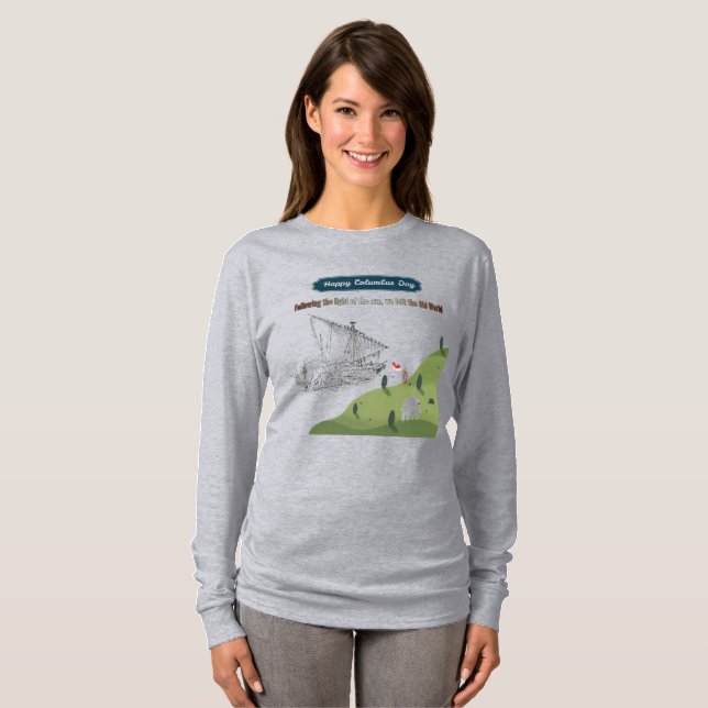 Ära till Columbus grå T Shirt (Hel framsida)