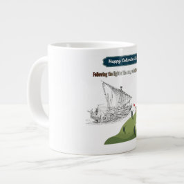 Ära till Columbus vit Jumbo Mugg