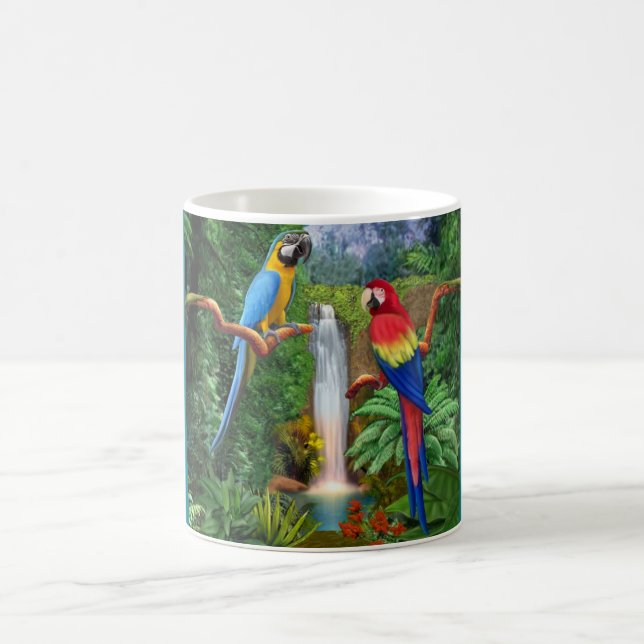 Ara Tropiska Papegojor Kaffemugg (Center)