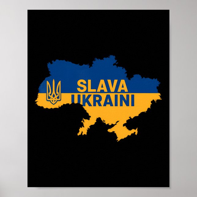 Ära Ukraina ära T-shirt för Ukraina-stöd Poster (Framsidan)