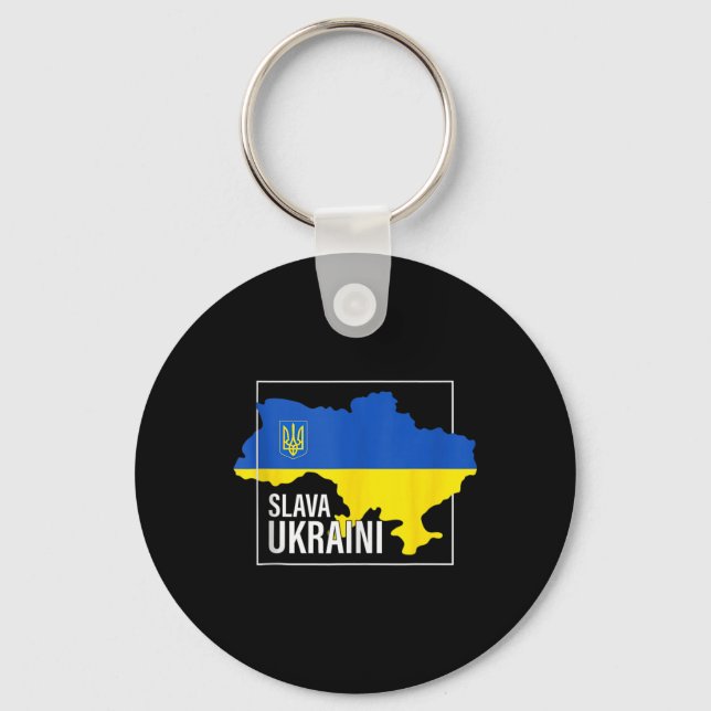 Ära Ukraina ära T-shirt Jag står med  Nyckelring (Framsida)