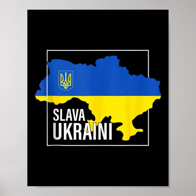Ära Ukraina ära T-Shirt Jag Står Med  Poster (Framsidan)