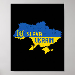 Ära Ukraina ära Ukraina Kart Ukrainska Män W Poster