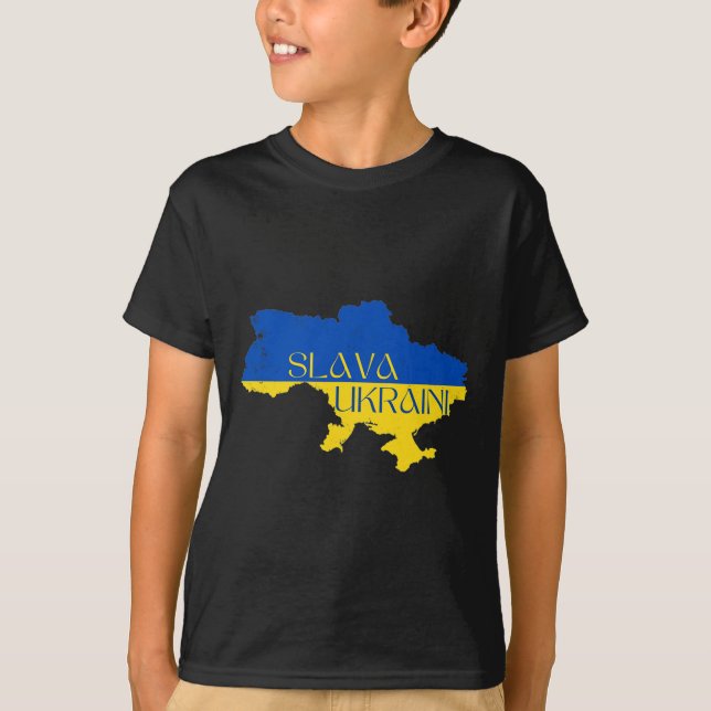 Ära Ukraina ära Ukraina Stöd Ukraina  T Shirt (Framsida)