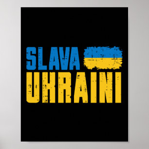 Ära Ukraina ära Ukrainas flagga ukrainska kvinnor Poster