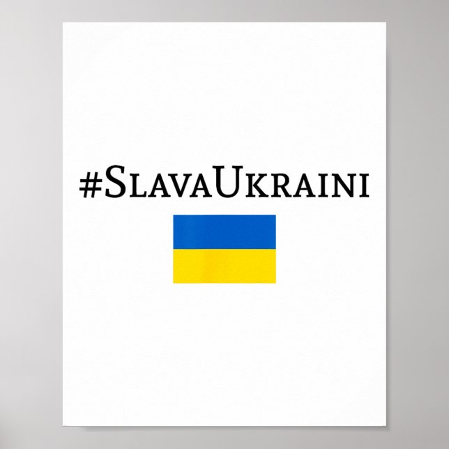 Ära Ukraina med Ukrainas flagga  Poster (Framsidan)
