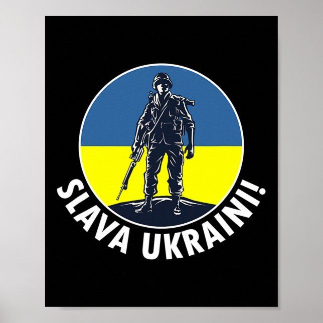 Ära Ukraina med Ukrainas flaggas färger och Ukrain Poster (Framsidan)