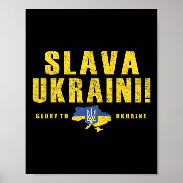 Ära Ukraina Tröja Ukraina Tryzub Flagga Ära åt Ukr Poster (Framsidan)