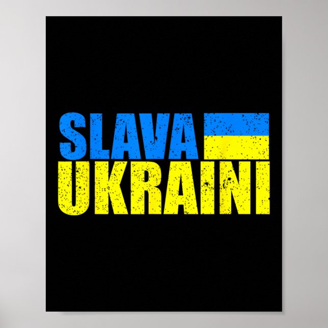 Ära Ukraina Ukraina Flagga Färger Distressed Ära Poster (Framsidan)