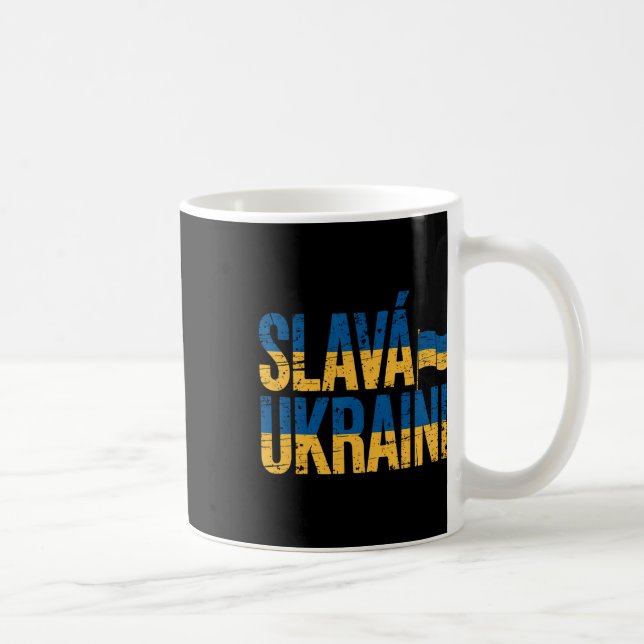 Ära Ukraina Ukraina Flagga Färger Nött Retro Kaffemugg (Höger)