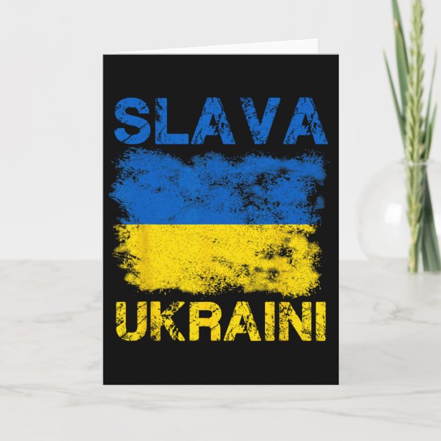 Ära Ukraina Ukraina Flagga Färger Nött Retro Kort (Framsida)