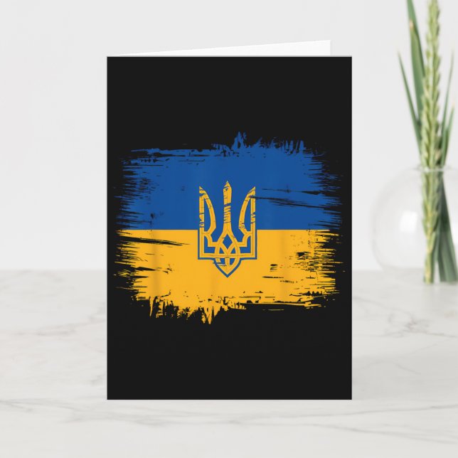 Ära Ukraina Ukraina Flagga Färger Nött Retro Kort (Framsida)