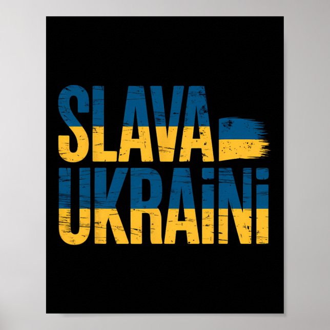 Ära Ukraina Ukraina Flagga Färger Nött Retro Poster (Framsidan)