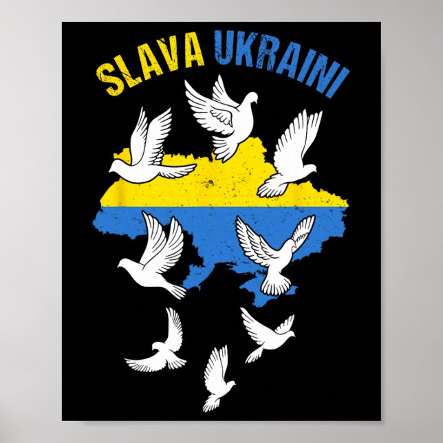 Ära Ukraina Ukraina Kartflagga Fredsdubbar Gratis Poster (Framsidan)