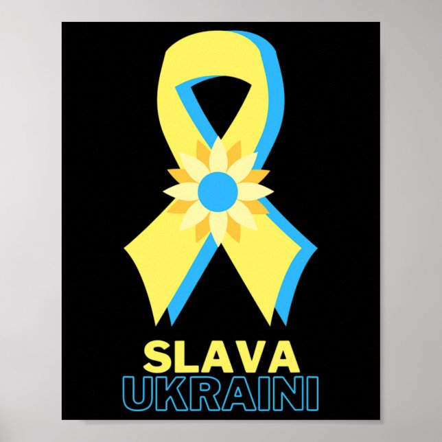 Ära Ukraina Ukraina-stöd Jag står med Ukraina Poster (Framsidan)