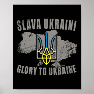 Ära Ukraina Ukraina T-shirt Ära till Ukraina Stöd Poster