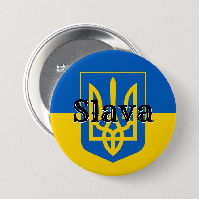 Ära ukrainska treudd knapp (Framsida & baksida)