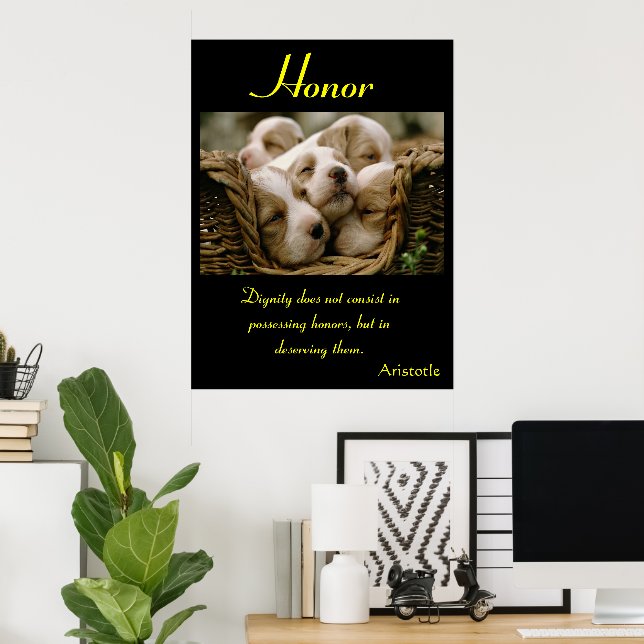 Ära vaggan valpar i mysig vila poster (Hemmakontoret)