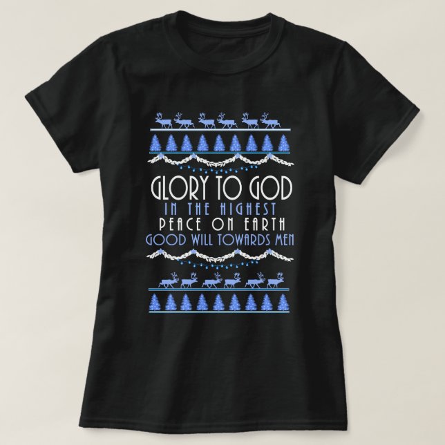 Ära vare Gud i det högsta jul Tee Shirt (Design framsida)