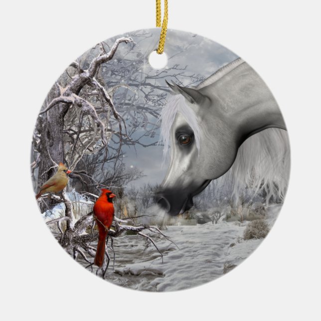 Arab- och kardinalprydnad julgransprydnad keramik (Framsidan)