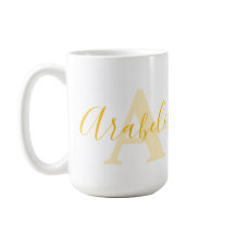 Arabelis namn och monogram A gyllene gult