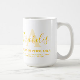 Arabelis namn och monogram A gyllene gult Kaffemugg
