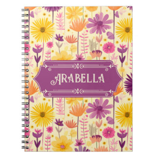 Arabella Cascading Modern Blommönster Anteckningsbok