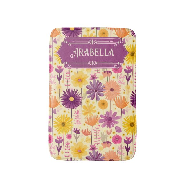 Arabella Cascading Modern Blommönster Badrumsmatta (Framsidan (Vertikal))