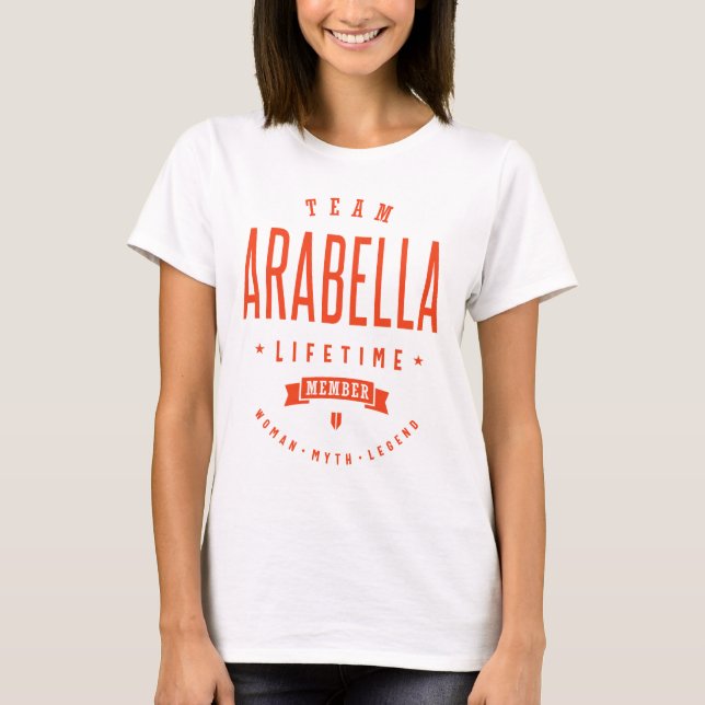Arabella Personlig Namn Birthday Gift T Shirt (Framsida)