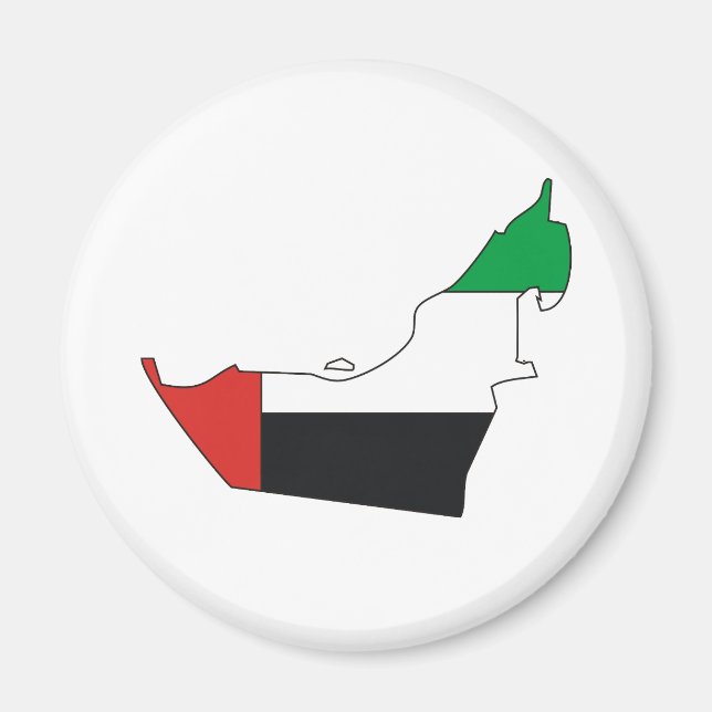 Arabemiraten Flagga Karta fullt storlek Magnet (Framsidan)