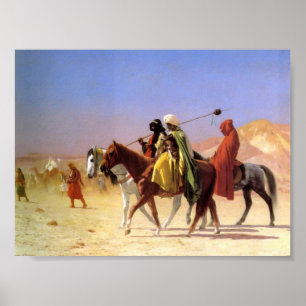 Araber som korsar öknen av Gerome-Kanvastrycket Poster