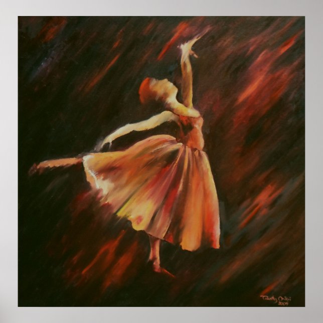 Arabesque Ballet Dancer - Kanvastryck Poster (Framsidan)